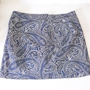 Karen Scott Petite Skort 14P A-Line Navy Paisley